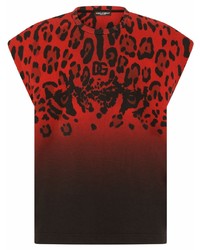 rotes Trägershirt mit Leopardenmuster