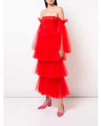 rotes Tüll Ballkleid von Carolina Herrera