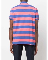 rotes und dunkelblaues horizontal gestreiftes Polohemd von Polo Ralph Lauren