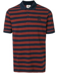 rotes und dunkelblaues horizontal gestreiftes Polohemd von Kent & Curwen