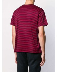 rotes und dunkelblaues horizontal gestreiftes T-Shirt mit einem Rundhalsausschnitt von N°21
