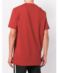 rotes und schwarzes bedrucktes T-Shirt mit einem Rundhalsausschnitt von Neil Barrett