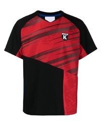 rotes und schwarzes bedrucktes T-Shirt mit einem Rundhalsausschnitt von Koché