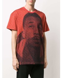 rotes und schwarzes bedrucktes T-Shirt mit einem Rundhalsausschnitt von Napa By Martine Rose