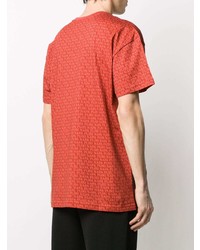 rotes und schwarzes bedrucktes T-Shirt mit einem Rundhalsausschnitt von Napa By Martine Rose