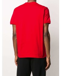 rotes und schwarzes bedrucktes T-Shirt mit einem Rundhalsausschnitt von DSQUARED2