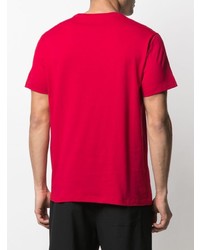 rotes und schwarzes bedrucktes T-Shirt mit einem Rundhalsausschnitt von N°21