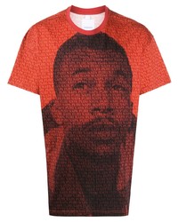 rotes und schwarzes bedrucktes T-Shirt mit einem Rundhalsausschnitt von Napa By Martine Rose