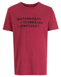 rotes und schwarzes bedrucktes T-Shirt mit einem Rundhalsausschnitt von OSKLEN