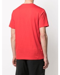 rotes und schwarzes bedrucktes T-Shirt mit einem Rundhalsausschnitt von Givenchy