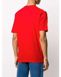 rotes und schwarzes bedrucktes T-Shirt mit einem Rundhalsausschnitt von DSQUARED2