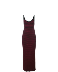rotes und schwarzes horizontal gestreiftes figurbetontes Kleid von McQ Alexander McQueen