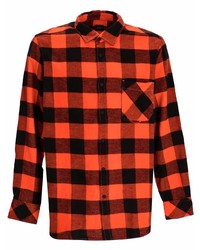 rotes und schwarzes Langarmhemd mit Vichy-Muster von BOSS