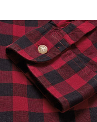rotes und schwarzes Langarmhemd mit Vichy-Muster von J.Crew