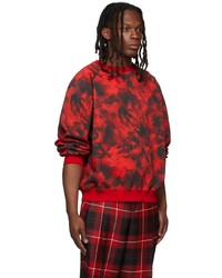 rotes und schwarzes Mit Batikmuster Sweatshirt von LU'U DAN