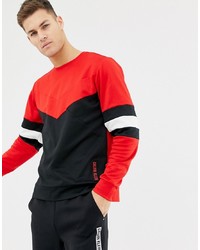 rotes und schwarzes Sweatshirt