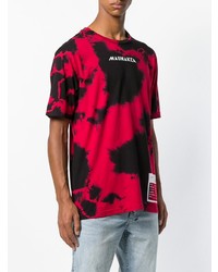 rotes und schwarzes T-Shirt mit einem Rundhalsausschnitt von Mauna Kea