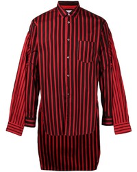 rotes und schwarzes vertikal gestreiftes Langarmhemd von Comme Des Garcons SHIRT