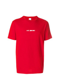 rotes und weißes bedrucktes T-Shirt mit einem Rundhalsausschnitt von Aimé Leon Dore