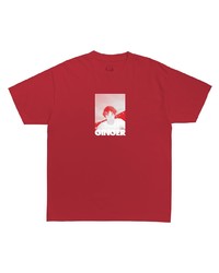 rotes und weißes bedrucktes T-Shirt mit einem Rundhalsausschnitt von Brockhampton