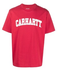 rotes und weißes bedrucktes T-Shirt mit einem Rundhalsausschnitt von Carhartt WIP