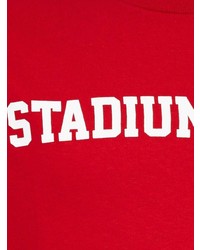 rotes und weißes bedrucktes T-Shirt mit einem Rundhalsausschnitt von Stadium Goods