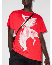 rotes und weißes bedrucktes T-Shirt mit einem Rundhalsausschnitt von Givenchy