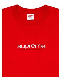 rotes und weißes bedrucktes T-Shirt mit einem Rundhalsausschnitt von Supreme