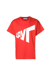 rotes und weißes bedrucktes T-Shirt mit einem Rundhalsausschnitt von Gosha Rubchinskiy
