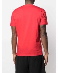 rotes und weißes bedrucktes T-Shirt mit einem Rundhalsausschnitt von DSQUARED2