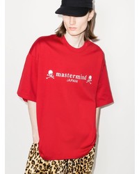 rotes und weißes bedrucktes T-Shirt mit einem Rundhalsausschnitt von Mastermind Japan