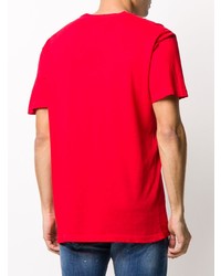 rotes und weißes bedrucktes T-Shirt mit einem Rundhalsausschnitt von DSQUARED2