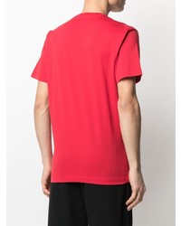 rotes und weißes bedrucktes T-Shirt mit einem Rundhalsausschnitt von DSQUARED2