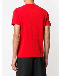 rotes und weißes bedrucktes T-Shirt mit einem Rundhalsausschnitt von Kenzo