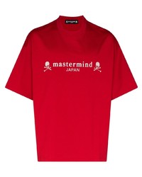 rotes und weißes bedrucktes T-Shirt mit einem Rundhalsausschnitt von Mastermind Japan