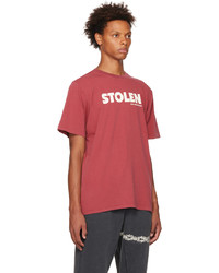 rotes und weißes bedrucktes T-Shirt mit einem Rundhalsausschnitt von Stolen Girlfriends Club