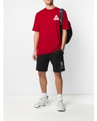 rotes und weißes bedrucktes T-Shirt mit einem Rundhalsausschnitt von Palace