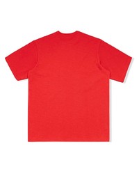 rotes und weißes bedrucktes T-Shirt mit einem Rundhalsausschnitt von Supreme