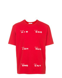 rotes und weißes bedrucktes T-Shirt mit einem Rundhalsausschnitt von Undercover
