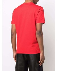 rotes und weißes bedrucktes T-Shirt mit einem Rundhalsausschnitt von Givenchy