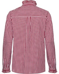 rotes und weißes Businesshemd mit Vichy-Muster von Reitmayer