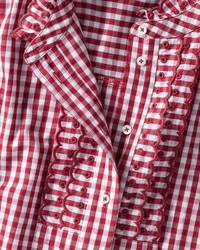 rotes und weißes Businesshemd mit Vichy-Muster von Reitmayer