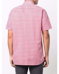 rotes und weißes Kurzarmhemd mit Vichy-Muster von Tommy Hilfiger