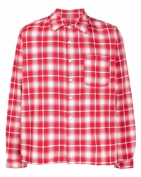 rotes und weißes Langarmhemd mit Schottenmuster von ERL