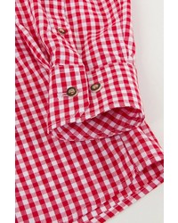 rotes und weißes Langarmhemd mit Vichy-Muster von JP1880