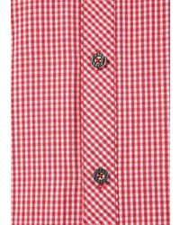 rotes und weißes Langarmhemd mit Vichy-Muster von SPIETH & WENSKY