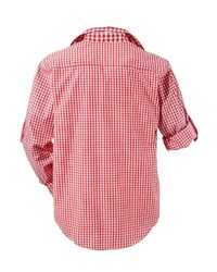 rotes und weißes Langarmhemd mit Vichy-Muster von Stockerpoint