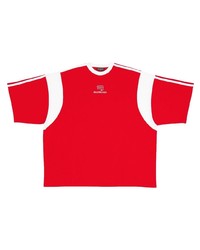 rotes und weißes T-Shirt mit einem Rundhalsausschnitt von Balenciaga