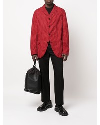 rotes vertikal gestreiftes Sakko von Comme Des Garcons SHIRT