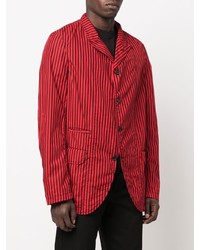 rotes vertikal gestreiftes Sakko von Comme Des Garcons SHIRT